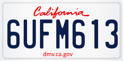 CA license plate 6UFM613