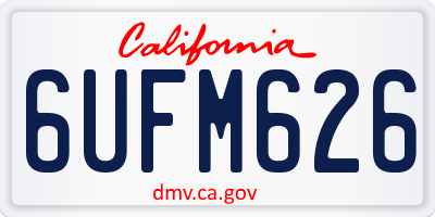 CA license plate 6UFM626