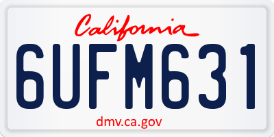 CA license plate 6UFM631