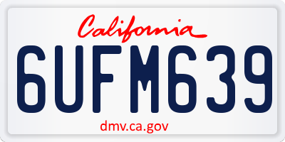 CA license plate 6UFM639