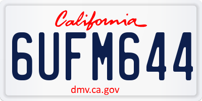 CA license plate 6UFM644