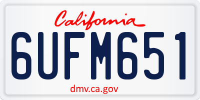 CA license plate 6UFM651