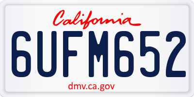 CA license plate 6UFM652