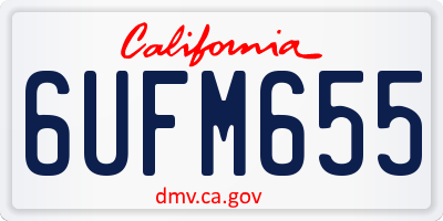CA license plate 6UFM655