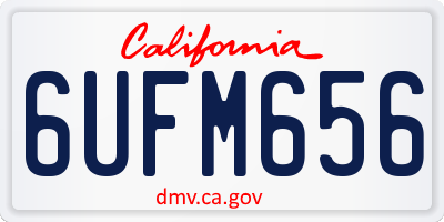 CA license plate 6UFM656