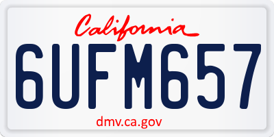 CA license plate 6UFM657