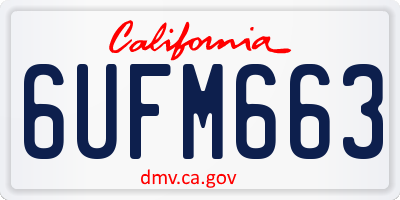 CA license plate 6UFM663