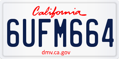 CA license plate 6UFM664