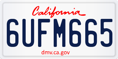 CA license plate 6UFM665