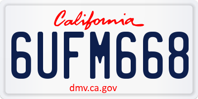 CA license plate 6UFM668