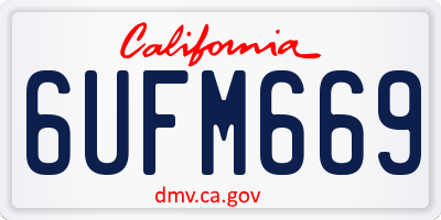 CA license plate 6UFM669