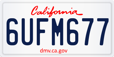 CA license plate 6UFM677