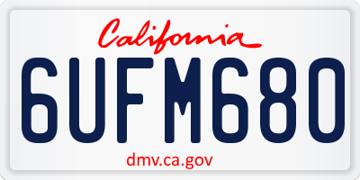 CA license plate 6UFM680