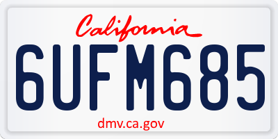 CA license plate 6UFM685