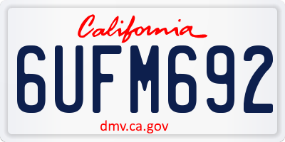 CA license plate 6UFM692