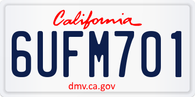 CA license plate 6UFM701