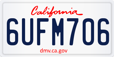 CA license plate 6UFM706