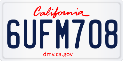 CA license plate 6UFM708