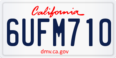 CA license plate 6UFM710