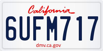 CA license plate 6UFM717