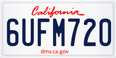 CA license plate 6UFM720