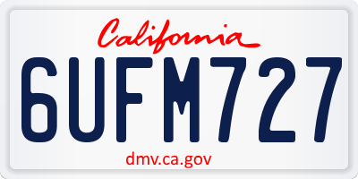 CA license plate 6UFM727