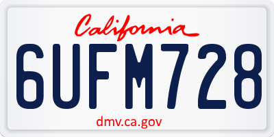 CA license plate 6UFM728