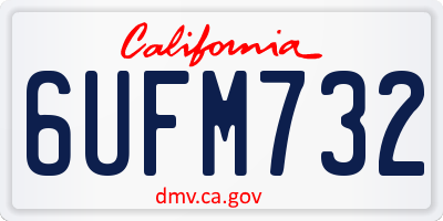 CA license plate 6UFM732
