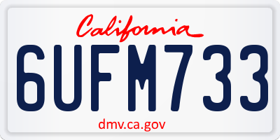 CA license plate 6UFM733