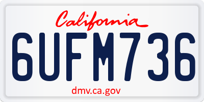 CA license plate 6UFM736