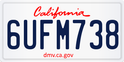 CA license plate 6UFM738