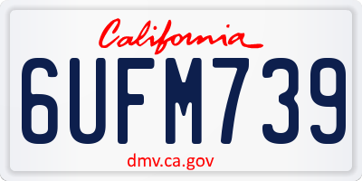 CA license plate 6UFM739