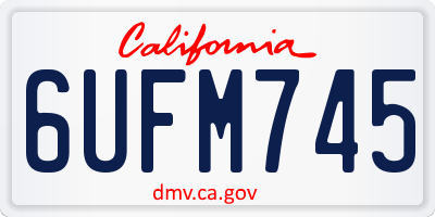 CA license plate 6UFM745