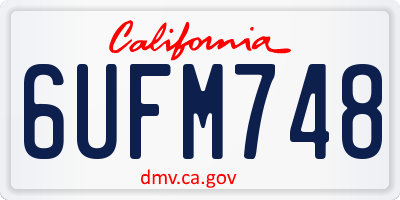 CA license plate 6UFM748