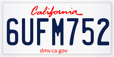 CA license plate 6UFM752