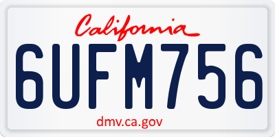 CA license plate 6UFM756