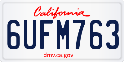 CA license plate 6UFM763
