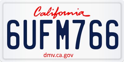 CA license plate 6UFM766