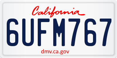 CA license plate 6UFM767