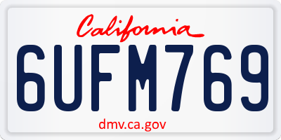 CA license plate 6UFM769