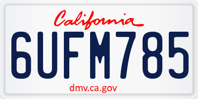 CA license plate 6UFM785