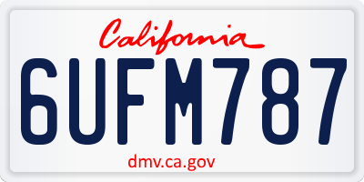 CA license plate 6UFM787