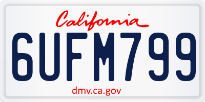 CA license plate 6UFM799