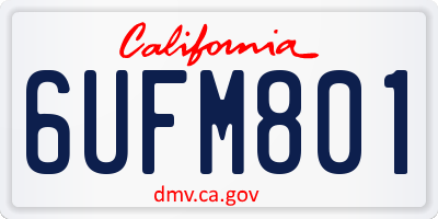 CA license plate 6UFM801