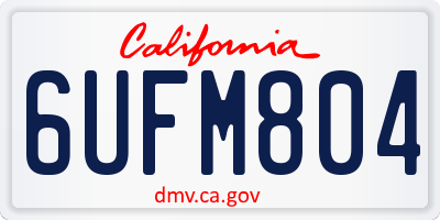 CA license plate 6UFM804