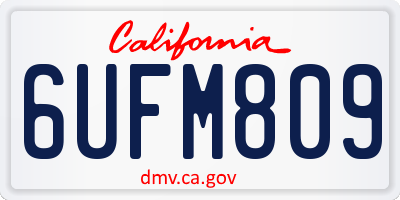 CA license plate 6UFM809
