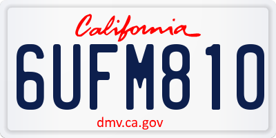 CA license plate 6UFM810