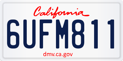 CA license plate 6UFM811