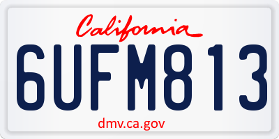 CA license plate 6UFM813