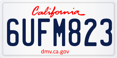 CA license plate 6UFM823